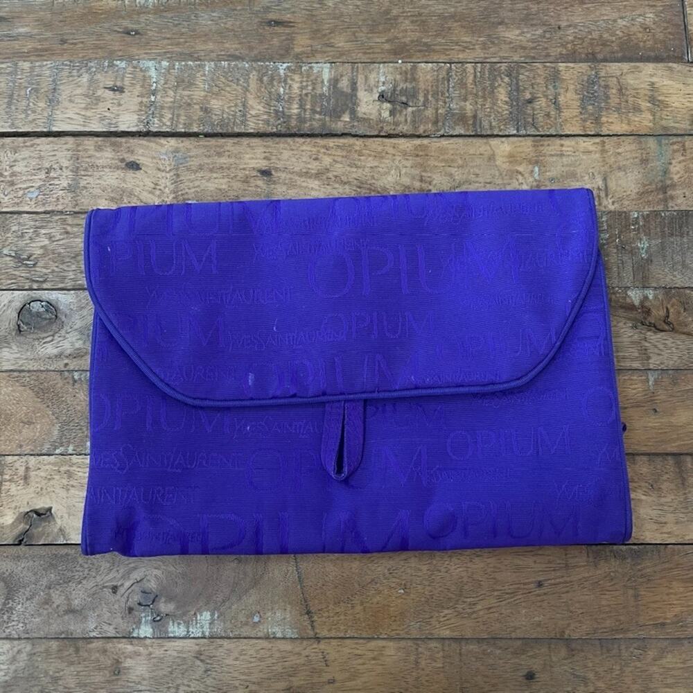 Yves Saint Laurent Parfums Opium Cosmetic Makeup Travel Pouch 10.5" Purple